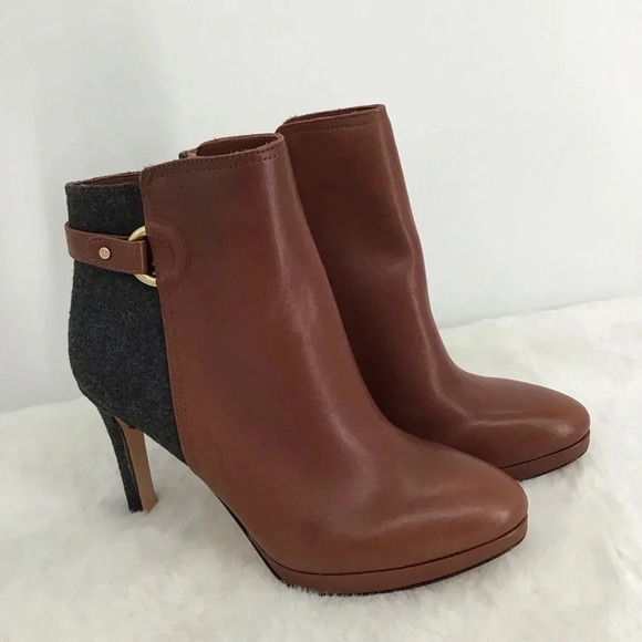 Antonio Milani Women’s Knight Lee Leather & Wool Heeled Ankle Boot Size 7.5 - Picture 3 of 11